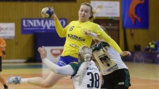 Hráčka Zlína Gabriela Nygrýnová během zápasu proti Písku. Hráčka Zlína Gabriela Nygrýnová během zápasu proti Písku.