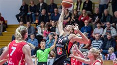 Petra Kulichová z Hradce Králové kontroluje míč v duelu se Slavií. Petra Kulichová z Hradce Králové kontroluje míč v duelu se Slavií.