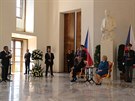 Přijetí členů diplomatického sboru prezidentem Milošem Zemanem a Ivanou...