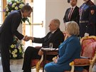 Přijetí členů diplomatického sboru prezidentem Milošem Zemanem a Ivanou...