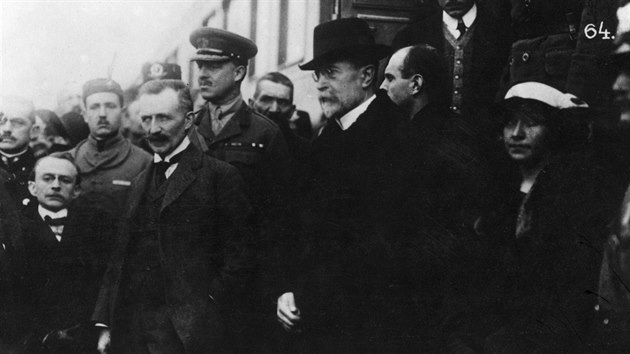 Tom Garrigue Masaryk pijd do Prahy. (21. prosince 1918)