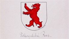 Pekreslený symbol medvda z Královské heraldiky. Autorem je Jaroslava Kursa,...