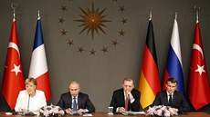 Německá kancléřka Angela Merkelová, ruský prezident Vladimir Putin, turecký... Německá kancléřka Angela Merkelová, ruský prezident Vladimir Putin, turecký...