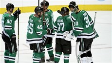 Hokejisté Dallasu si gratulují k výhře v NHL, mezi nimi je i Roman Polák Hokejisté Dallasu si gratulují k výhře v NHL, mezi nimi je i Roman Polák