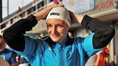 Katinka Hosszúová při Velké ceně Brna v plavání Katinka Hosszúová při Velké ceně Brna v plavání