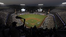 Pohled na čtvrté utkání Světové série MLB mezi baseballisty Los Angeles a... Pohled na čtvrté utkání Světové série MLB mezi baseballisty Los Angeles a...