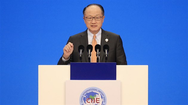 f Svtov banky Jim Yong Kim na veletrhu v anghaji (5.11.2018)