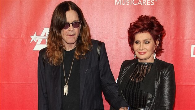 Ozzy Osbourne a jeho manelka Sharon (24. ledna 2014)