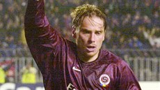 Fotbalista AC Sparta Praha Rastislav Michalík slaví gól v utkání Ligy mistrů... Fotbalista AC Sparta Praha Rastislav Michalík slaví gól v utkání Ligy mistrů...