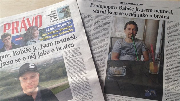 Babiše jsem neunesl, říká Protopopov (Deník Právo, 15.11.2018) Babiše jsem neunesl, říká Protopopov (Deník Právo, 15.11.2018)