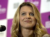 Tenistka Lucie afov oznamuje na tiskov konferenci ped finle Fed Cupu v...