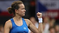 Barbora Strýcová a její gesto po vítězném míči Barbora Strýcová a její gesto po vítězném míči