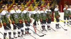 Hokejisté Jihlavy nastoupili k zápasu s Ústím nad Labem ve speciálních dresech.