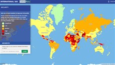 Označení zemí z hlediska bezpečnosti. Nejbezpečnější země jsou označeny zelenou... Označení zemí z hlediska bezpečnosti. Nejbezpečnější země jsou označeny zelenou...