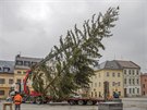 Stavění vánočního stromu na Hlavním náměstí. Stavění vánočního stromu na Hlavním náměstí.