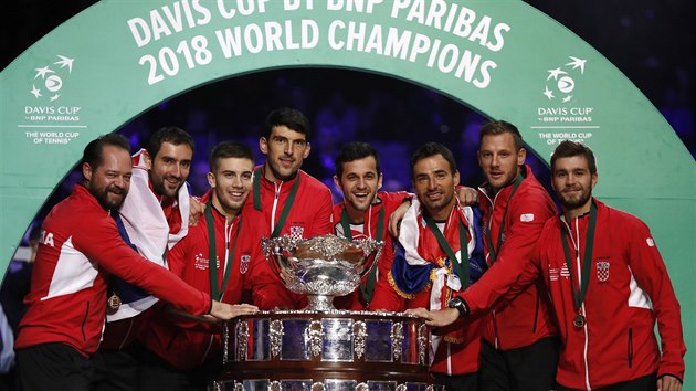 Chorvatští tenisté slaví zisk Davis Cupu. Chorvatští tenisté slaví zisk Davis Cupu.