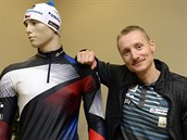 Biatlonista Ondej Moravec na tiskov konferenci esk biatlonov reprezentace...