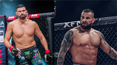 Vlevo Slovák Attila Végh na akci Oktagon MMA, vpravo Čech Karlos Vémola na akci... Vlevo Slovák Attila Végh na akci Oktagon MMA, vpravo Čech Karlos Vémola na akci...