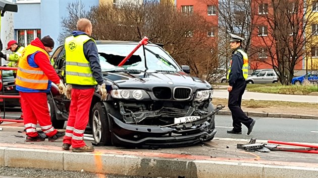 Nehoda ve vehlov ulici v Praze 10 (9. prosince 2018)
