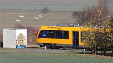 Vlaková souprava společnosti Oberfalzbahn na cestě z Chebu do Aše Vlaková souprava společnosti Oberfalzbahn na cestě z Chebu do Aše