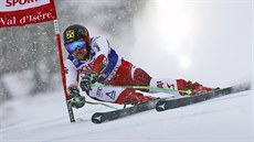 Marcel Hirscher v obřím slalomu ve Val D'Isere. Marcel Hirscher v obřím slalomu ve Val D'Isere.