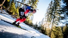 VE SJEZDU. Norský biatlonista Johannes Thingnes Bö ve sjezdu během sprintu ve... VE SJEZDU. Norský biatlonista Johannes Thingnes Bö ve sjezdu během sprintu ve...