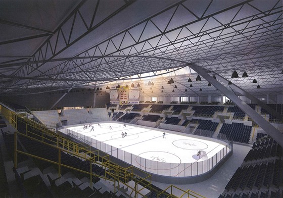 Plánovaná podoba Zimního stadionu Luka ajky ve Zlín po rekonstrukci.