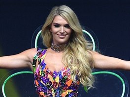 Grainne Gallanagh, Miss Ireland 2018 walks on stage during the 2018 Miss...