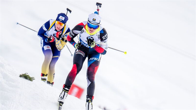 Veronika Vtkov bhem sthacho zvodu v rakouskm Hochfilzenu.