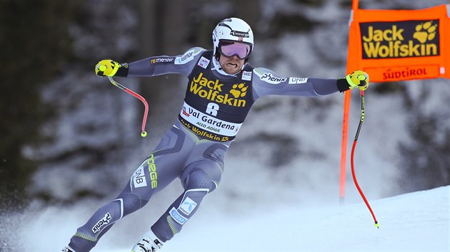 Nor Aleksander Aamodt Kilde bhem sjezdu v rmci Svtovho pohru ve Val Garden.