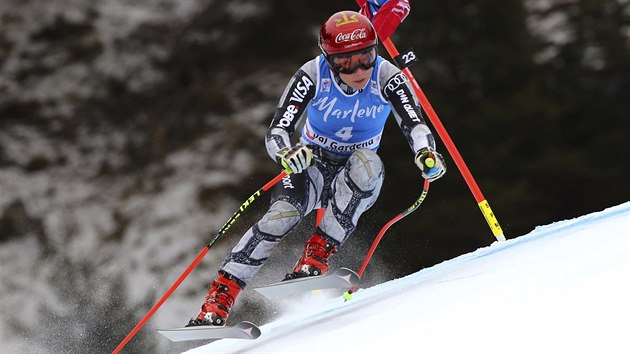 SUPER-G. esk lyaka Ester Ledeck se t po svahu v italsk Val Garden.