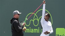 David Witt a Venus Williamsová při tréninku. David Witt a Venus Williamsová při tréninku.