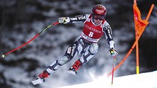 Ester Ledecká na trati sjezdu ve Val Gardeně. Ester Ledecká na trati sjezdu ve Val Gardeně.