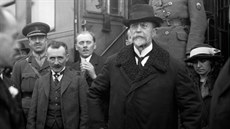Prezident Masaryk na táborském nádraží v sobotu 21. prosince 1918, jak ho... Prezident Masaryk na táborském nádraží v sobotu 21. prosince 1918, jak ho...