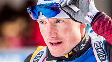 Ondřej Moravec ve stíhacím závodu v Hochfilzenu. Ondřej Moravec ve stíhacím závodu v Hochfilzenu.