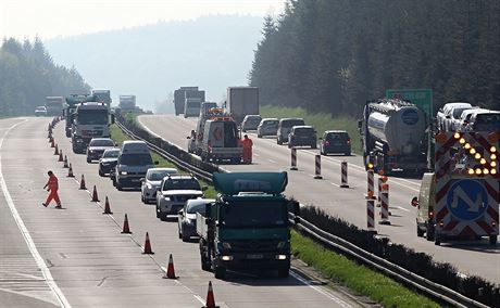 Oprava D1 u Vtrného Jeníkova na Vysoin. Ilustraní snímek