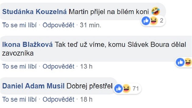 Komente fanouk na Facebooku pod videem Martina Kocina