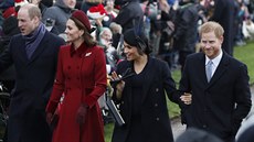 Thotná vévodkyn Meghan a Kate s maneli, princem Harrym a princem Williamem,...