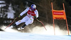 Italský lyžař Dominik Paris na trati sjezdu Světového poháru v Bormiu Italský lyžař Dominik Paris na trati sjezdu Světového poháru v Bormiu