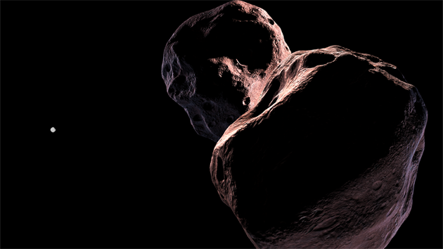 Umělcova představa objektu 2014 MU69 (Ultima Thule) Umělcova představa objektu 2014 MU69 (Ultima Thule)