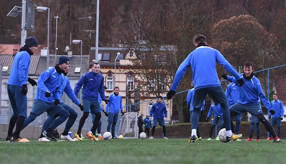 Trénink fotbalist Ústí nad Labem