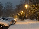 Ráno 5.1.2018 v ulici U Střelnice. Ráno 5.1.2018 v ulici U Střelnice.