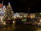 Novoron ohostroj v centru Olomouce (1. ledna 2018)