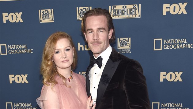 James Van Der Beek a jeho manelka Kimberly Brookov na Zlatch glbech (Beverly Hills, 6. ledna 2019)