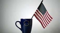 USA EU Vlajka hrneček USA EU Vlajka hrneček