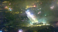 Rozzářená novoroční Praha na leteckých záběrech Rozzářená novoroční Praha na leteckých záběrech
