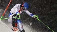 Slovenská lyaka Petra Vlhová ve slalomu ve Flachau.