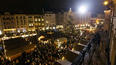 Vánoční trhy na olomouckém Horním náměstí. Vánoční trhy na olomouckém Horním náměstí.