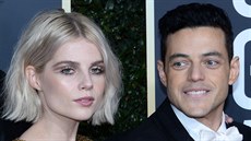 Partnei Lucy Boyntonová a Rami Malek na pedávání Zlatých glób (6. ledna...