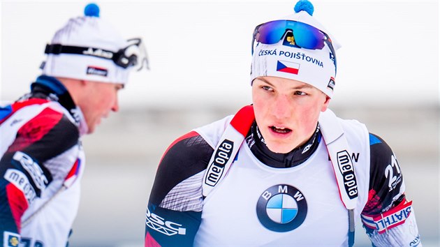 Biatlonista Jakub Štvrtecký při nástřelu před sprintem můžu v Oberhofu. Biatlonista Jakub Štvrtecký při nástřelu před sprintem můžu v Oberhofu.